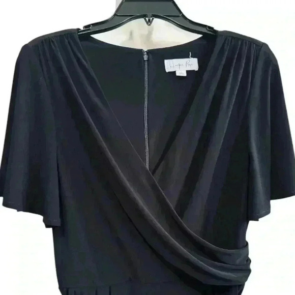 Black Wide Leg Jumpsuit | Wrap Front Tie Waist | Harper Rose - Women’s Large - Picture 5 of 9